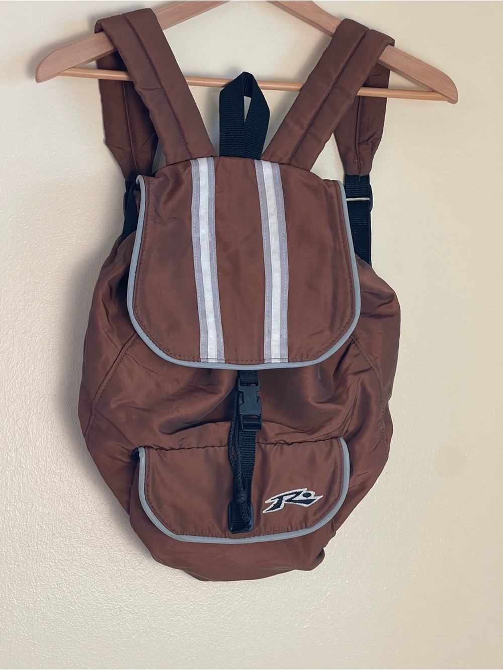 Vintage Y2K Rusty Slouchy Nylon Backpack Brown Bronze Indie Sleaze Skater Bag